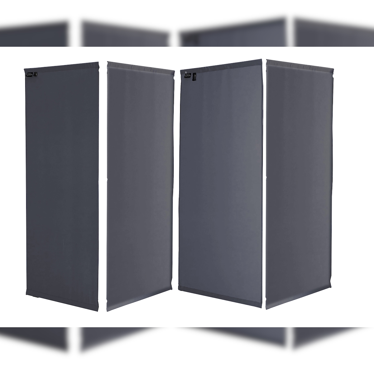 QUICK STAR Ersatzbezug Paravent 4tlg. 165 x 220 cm Grau