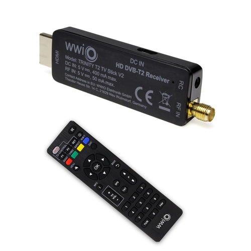 WWIO TRINITY T2 TV stick RCU 2 in 1
