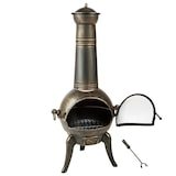 thumbnail of tectake Estufa de leña de hierro fundido para terraza  gris - 402197