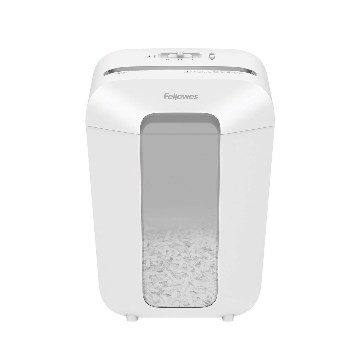 Fellowes Destructora trituradora de papel LX70, corte en partículas, destruye 11 hojas. Papelera 18L, Bloqueo de Seguridad, Color Blanco