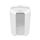 thumbnail of Fellowes Destructora trituradora de papel LX70, corte en partículas, destruye 11 hojas. Papelera 18L, Bloqueo de Seguridad, Color Blanco