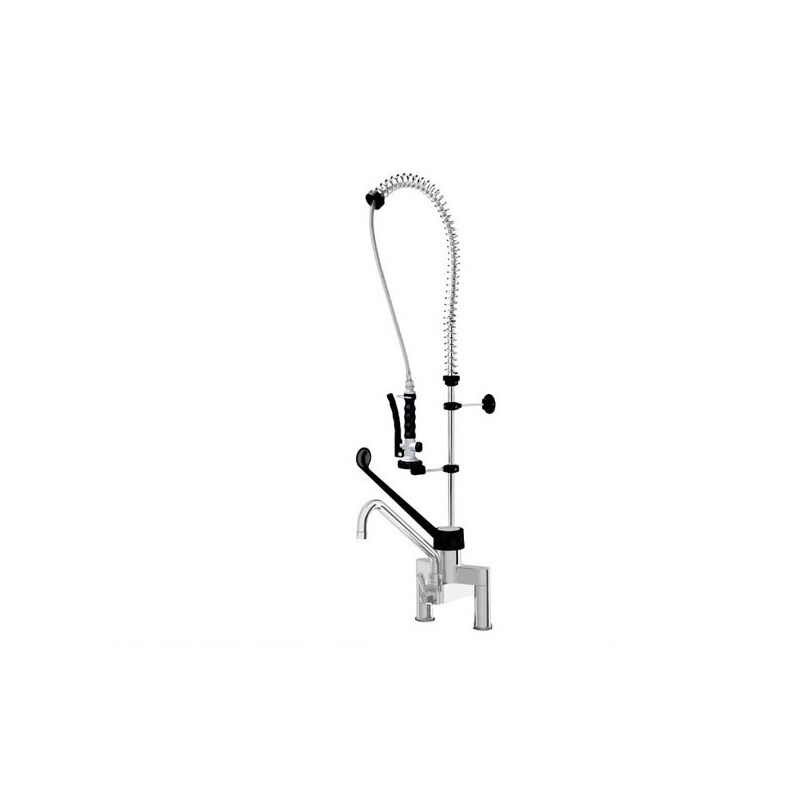 Gruppo doccia Sky + Biforo con canna a tubo e leva clinica attacco 1/2''