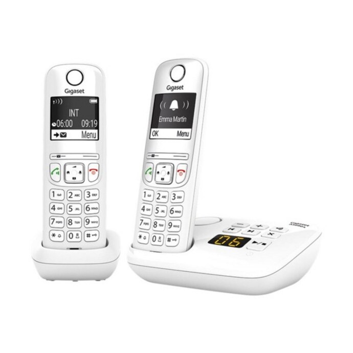Gigaset AS690A DUO tél.DECT + REP  base + 2 combinés blancs
