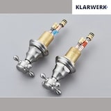 thumbnail of JULIAN | Vintage 3-Loch Badarmatur Silber gebürstet | Premium Retro Edelstahl Wasserhahn Waschbecken | Antike 2-Griff Mischbatterie Hotel Gastronomie