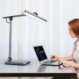 thumbnail of Lampe de bureau Pureline, à LED, coloris gris métal
