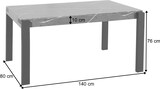 thumbnail of Esstisch HWC-L53, Tisch Küchentisch Esszimmertisch, Industrial Metall 140x80cm ~ Marmor-Optik grau