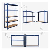 thumbnail of PROREGAL MegaDeal 4x Schwerlastregal Ragnar, HxBxT 180x120x40cm, Fachlast 175kg, Blau, Garagenregal Werkstattregal Lagerregal Steckregal