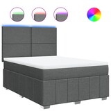 thumbnail of vidaXL Boxspringbett mit Matratze Dunkelgrau 160x200 cm Stoff