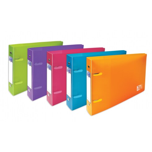 Lot de 10 Classeur School Life A5 paysage, 2 ann. ø25, dos 30mm, en polypro coloris assortis (6)