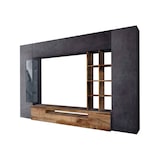 thumbnail of Dmora Parete attrezzata Ocean, Set salotto porta TV, Mobile soggiorno multiuso con luce LED, 100% Made in Italy, cm 290x40h192, Ardesia e Acero