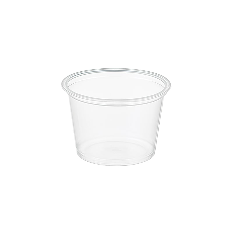 ECOLOMIQUE - 100 Pcs - Pot en plastique PET transparent - 60 ml, Diam: 6,5 cm, Hauteur: 2,8 cm - ECO210POPT2