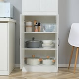 thumbnail of HOMCOM aparador alacena de cocina mueble auxiliar con 4 puertas y 5 estantes abiertos para comedor salón estilo moderno antivuelco 60x36x168 cm blanco