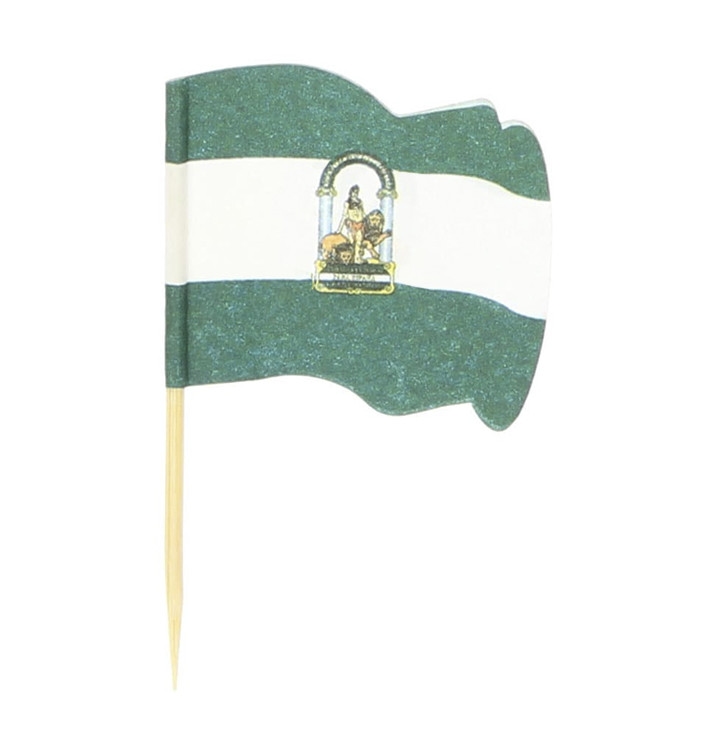 MONOUSO - Flaggenpicker "Andalusien" 6,5cm (144 Stück)