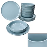 thumbnail of Ritzenhoff 12tlg Tafelservice Jasper Graublau Steingut Speiseteller Suppenteller