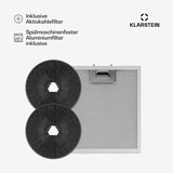 thumbnail of Klarstein Skyfall Inselabzugshaube Ø45cm Umluft 402m³/h LED Schwarz-Metallic