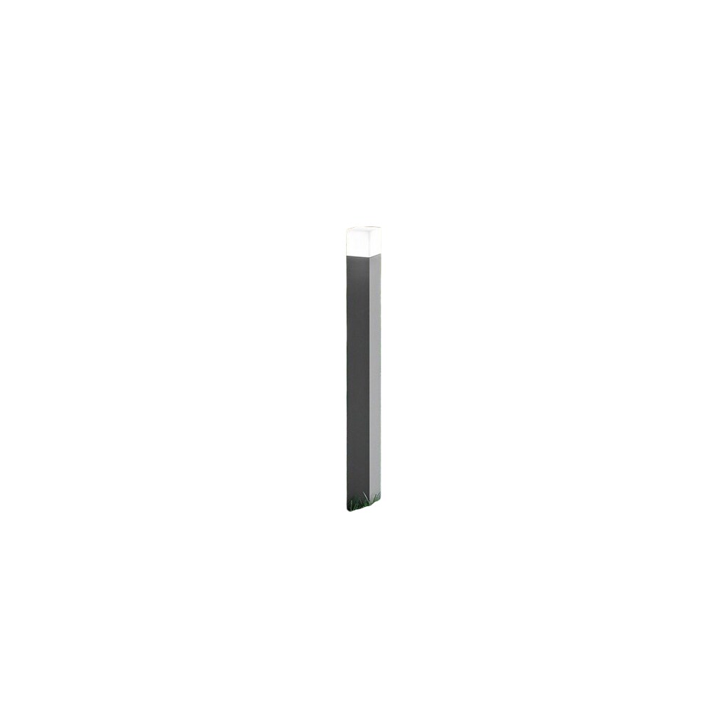 Torre - Bolardo de jardín con 1 bombilla E27 máx. 20 W IP54, aluminio pintado, bolardo para exterior, gris claro, altura 90 cm - Perenz