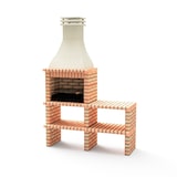 thumbnail of MF - Gartenkamin BBQ KHIVA Plus für Holz & Kohle mit Seitenablage & Grillrost. Orange/Beige (164x58x246 cm). REF: M01023. Für den Außenbereich.