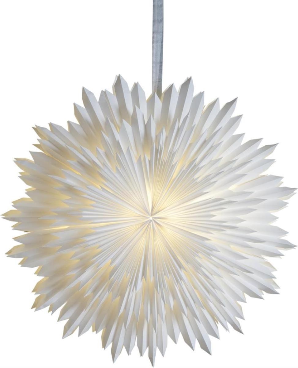 Papierstern Eisblume Weihnachtsstern Faltstern 70cm Dekostern Leuchtstern weiß