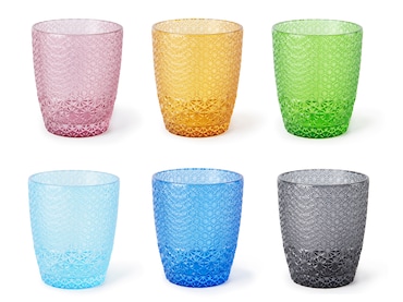 Excelsa set de 6 vasos Ice de vidrio 8,5x8,5x10 cm multicolor