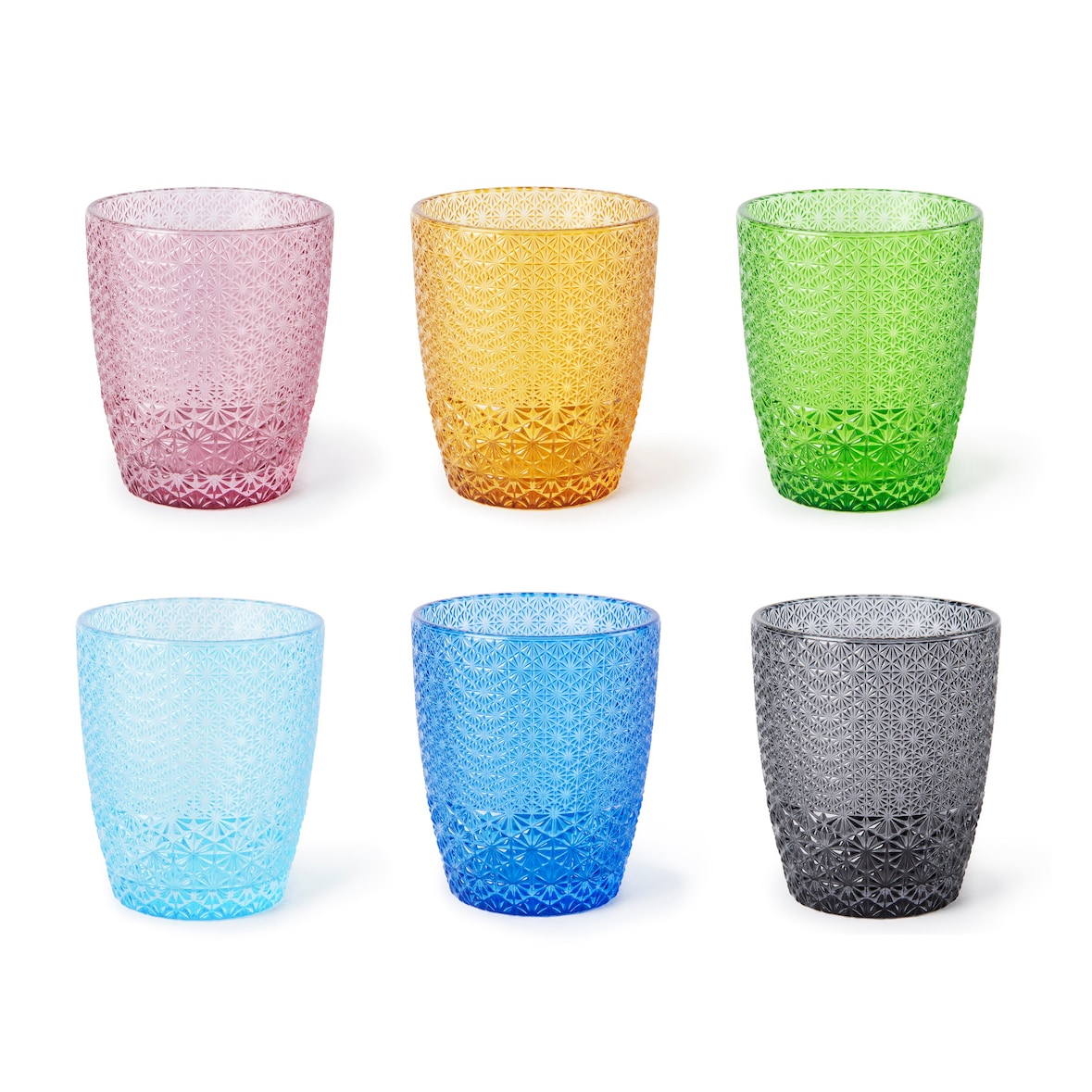 Excelsa set de 6 vasos Ice de vidrio 8,5x8,5x10 cm multicolor