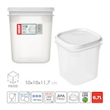 thumbnail of TATAY Top Flex - Juego de 4 Recipientes Cuadrados Altos 0.7L con Cierre a Presión. Blanco