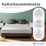 thumbnail of Träumegut24 - AquaFlex 7-Zonen Kaltschaumatratze 140x200cm | H2&H3 | Hypoallergen | Bezug abnehmbar & waschbar | OEKO-TEX | (15cm, 140x200cm)