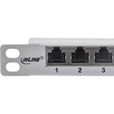 thumbnail of InLine® 19" Patchfeld Cat.6A 0,5 HE 24-fach, mit Staubschutz, grau