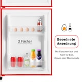 thumbnail of Retro Kühlschrank 88x45x42 Rot mit 60L Volumen, 22L Gefrierfach, 38L Kühlbereich, LED-Beleuchtung, 7 Temperatureinstellungen