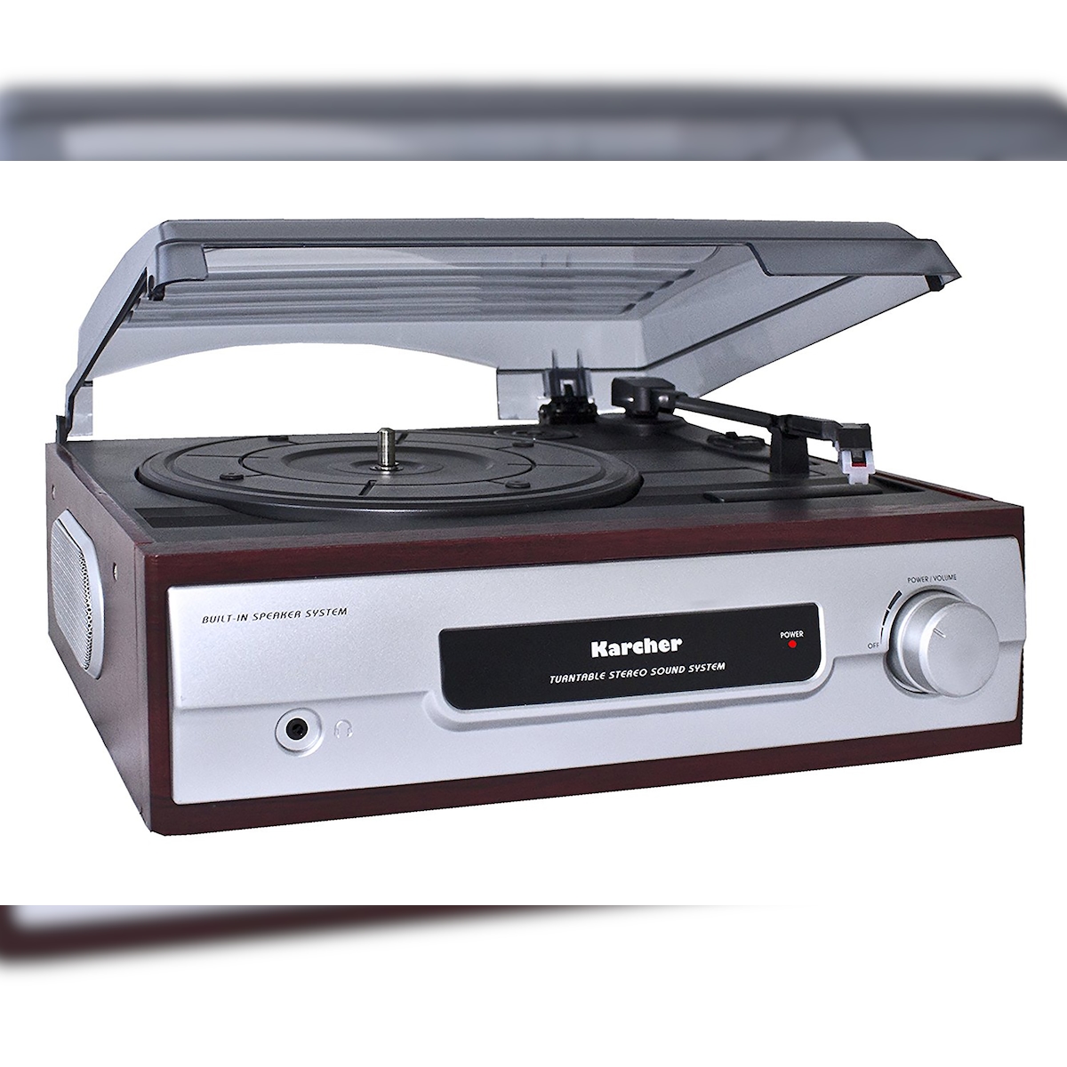 Kärcher Karcher Plattenspieler mit eingebauten Lautsprechern, Vinyl Schallplattenspieler, Nostalgie Retro Turntable, KA 8050