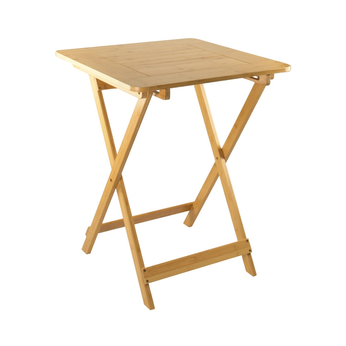 Mesa Plegable de Bambú Barnizada 60x60x75cm Natural 7house