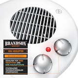thumbnail of Brandson Heizlüfter 2000W, einstellbares Thermostat, Überhitzungsschutz, Automatische Abschaltung, 3 Leistungsstufen, Weiß/Silber