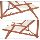 thumbnail of Liegestuhl weiß Gartenliege klappbare Sonnenliege Deckchair Strandstuhl Holz Gartenmöbel 10-303