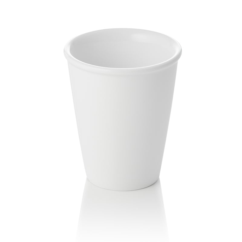 32x Becher, Ø 8 cm, 200 ml, weiß,, Porzellan, Kaffee Tasse