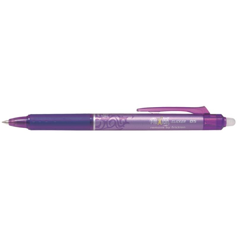 PILOT Roller FriXion Clicker pointe fine rétractable 0,5 mm. Encre thermosensible effaçable Verte