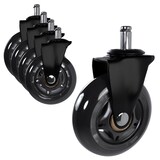 thumbnail of Lot de 5 roulettes pour sols durs Noir