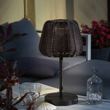 thumbnail of LED Garten Tischlampe Korboptik Rattanoptik dimmbar aufladbar Fernb.