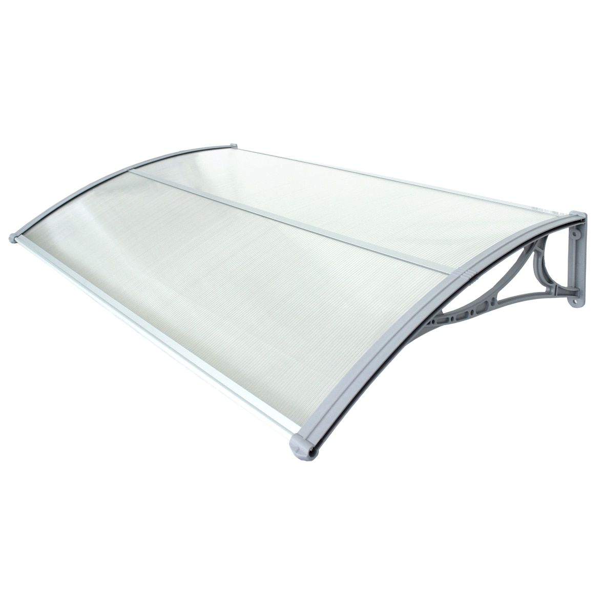 Haustürvordach 75 x 120 cm Hohlkammerplatte Aluabschlussleiste grau Haustürdach Pultvordach