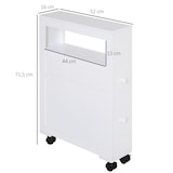 thumbnail of HOMCOM armario de baño con ruedas mueble de baño estrecho con 2 cajones y estante de almacenamiento 16x52x71,5 cm blanco