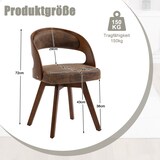 thumbnail of Merax Esszimmerstuhl 2er Set, 360° drehbar, Buchenholz & Kaffeefarbenes Kissen