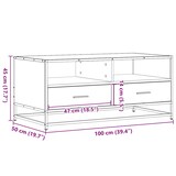 thumbnail of vidaXL Couchtisch Braun Eichen-Optik 100x50x45 cm Holzwerkstoff Metall