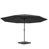 thumbnail of Sonnenschirm Meran Pro, Gastronomie Marktschirm ohne Volant Ø 5m Polyester/Alu 28kg ~ anthrazit mit Ständer