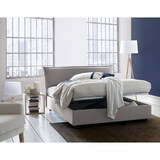 thumbnail of Dmora Letto matrimoniale Clorinda, Letto contenitore sfoderabile con testiera e giroletto contenitore imbottiti, con materasso Cm 160x200, Grigio