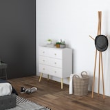 thumbnail of HOMCOM Cómoda com 3 Gavetas com Pés de Madeira de Pinho para Sala de Estar Escritório 80x30x80 cm Branco e Madeira