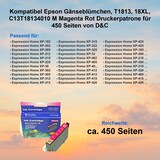 thumbnail of Kompatibel Epson Gänseblümchen, T1813, 18XL, C13T18134010 M Magenta Rot Druckerpatrone für 450 Seiten von D&C