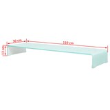 thumbnail of Helloshop26 - Meuble télé buffet tv télévision design pratique support pour moniteur 110 cm verre blanc 2502223