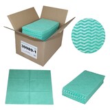 thumbnail of Grüne Welle, Universaltücher mit Textilcharakter, grün-weiß, 55 % Viskose, 45 % Polyester, ca. 50x58 cm, 100 Tücher