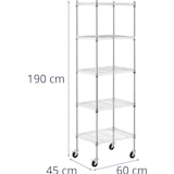 thumbnail of Royal Catering - Opbergrek met wielen - 60 x 45 x 190 cm - 50 kg - 4 rollen -
