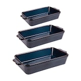 thumbnail of Set de 3 plats à four vague bleu 25, 30 et 36 cm -  Rectangulaire Grès Table Passion 36.00x21.00 cm