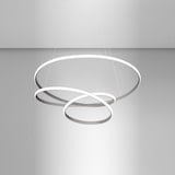 thumbnail of Diva - Luminária pendente LED regulável 39W - Design moderno em alumínio titânio, luz quente 3000K, anéis entrelaçados d.50cm