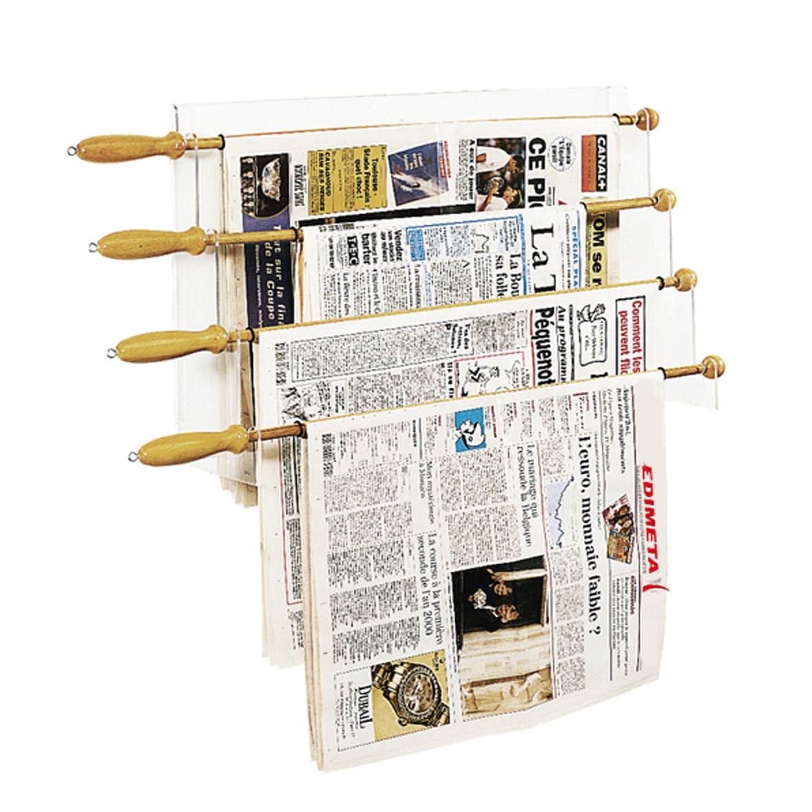 Presentoir mural 4 baguettes a journaux
